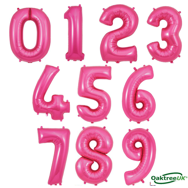 Oaktree 34" Pink Foil Number Balloons