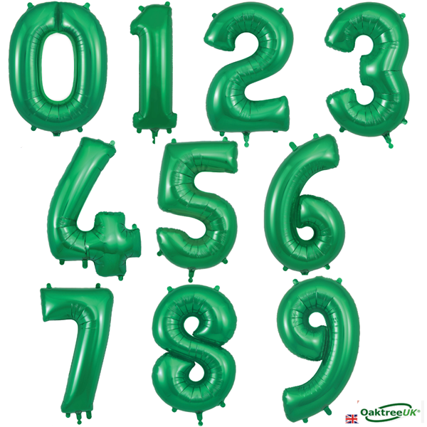 Oaktree Green 34" Foil Number Balloons