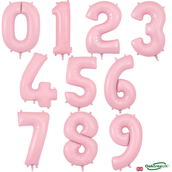Oaktree Matte Pink 34" Foil Number Balloons