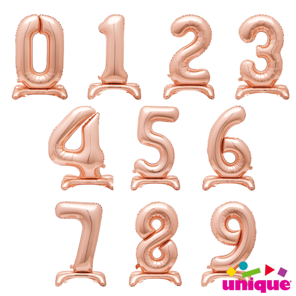 Unique Party Rose Gold 30" Standing Number Balloons