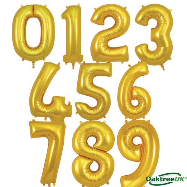 Oaktree 34" Gold Foil Number Balloons