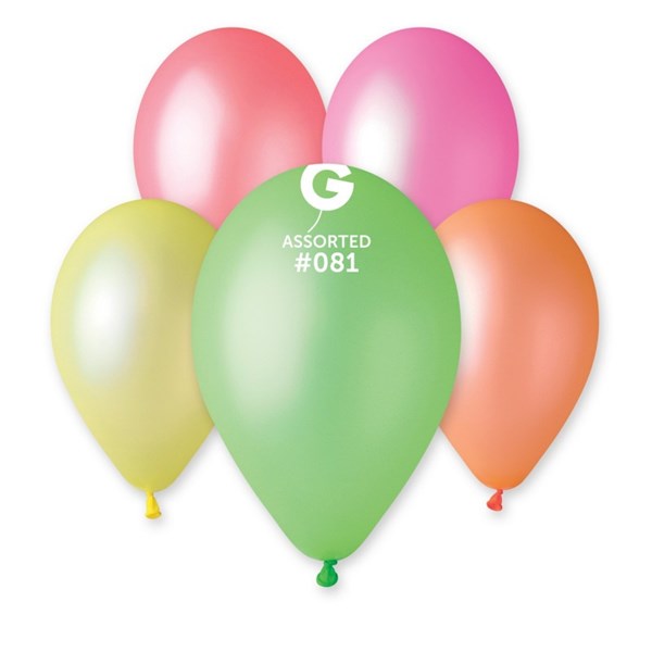 Gemar 13" Neon Assortment Latex Balloons 50pk