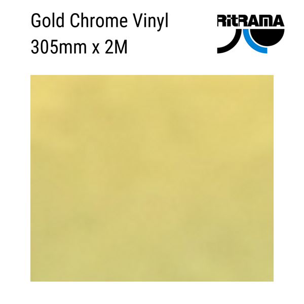 Gold Chrome Metallic Vinyl 305mm x 2M