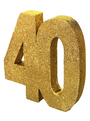 Gold Glitter 40th Birthday Table Decoration