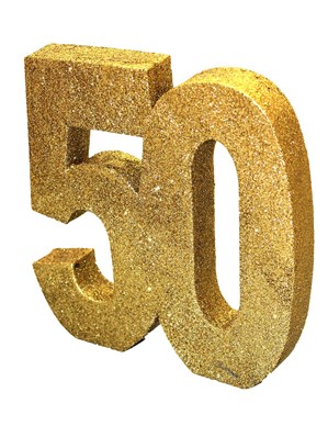 Gold Glitter 50th Birthday Table Decoration