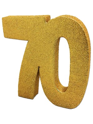 Gold Glitter 70th Birthday Table Decoration