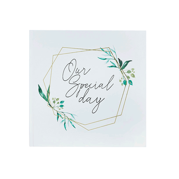Special Day Gold Geometric Wedding Guest Book