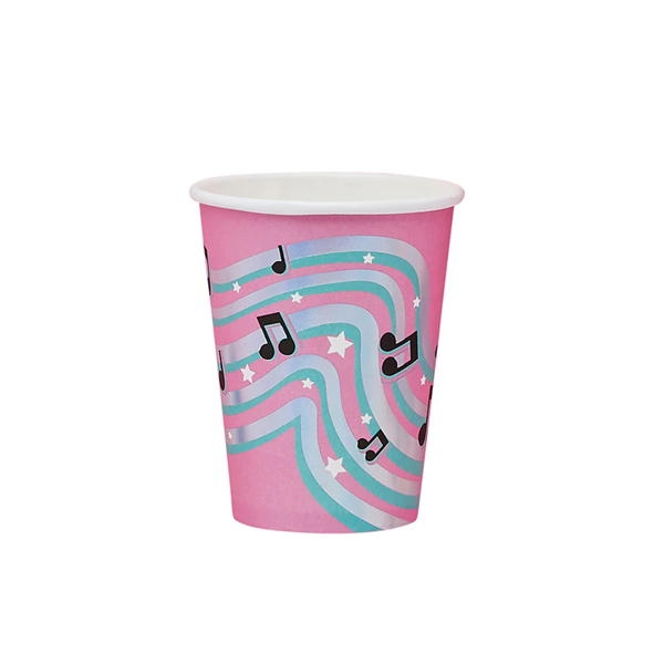 Let's Dance Musical Note Paper Cups 266ml 8pk
