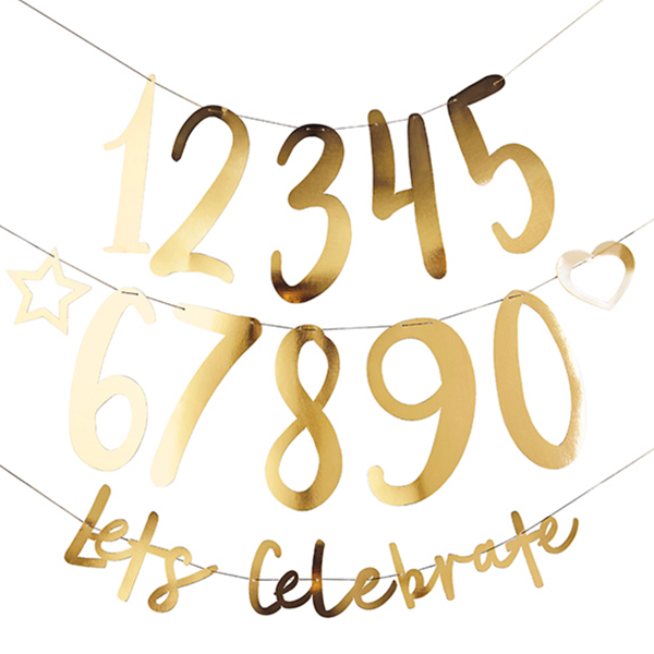 Let's Celebrate Gold Create Your Own 2M Banner