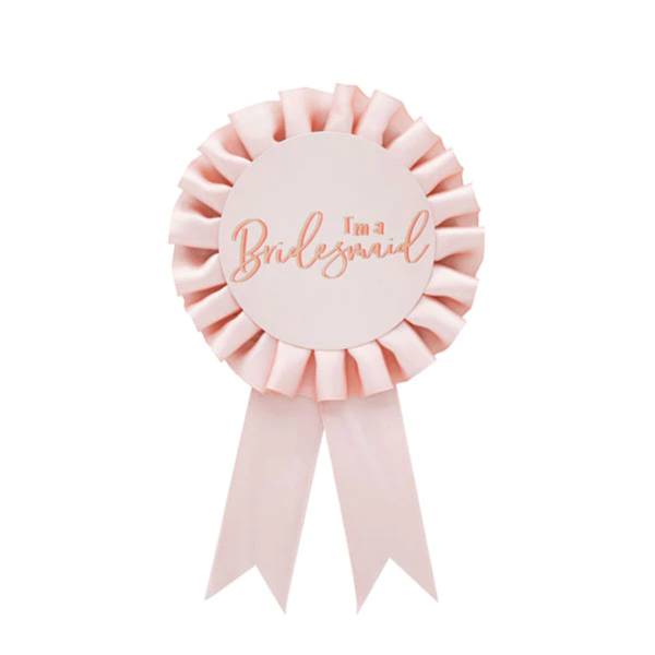 Bridesmaid Pink Rosette Badge