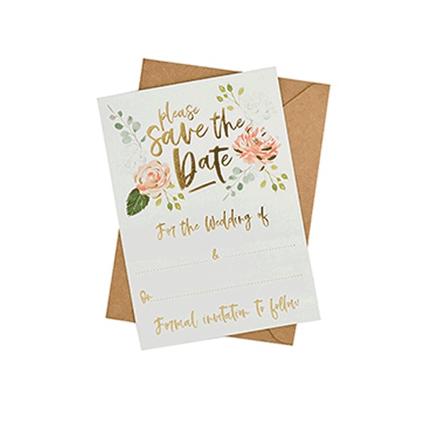 Save The Date Cards With Kraft Envelopes 25pk