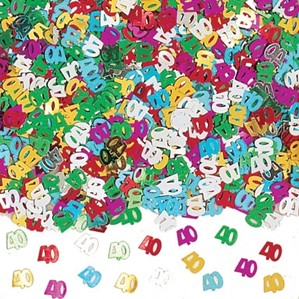 Age 40 Multi Coloured Birthday Confetti