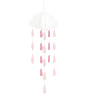 Oh Baby Hanging Clouds And Pink Droplets 2pk