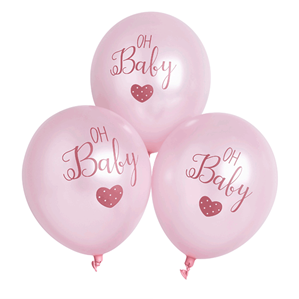 Oh Baby Pink Printed 11" Latex Balloons 6pk