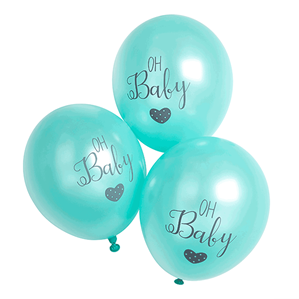 Oh Baby Mint Printed 11" Latex Balloons 6pk