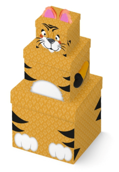 Tiger Plush Stacker Gift Box Set 3pce