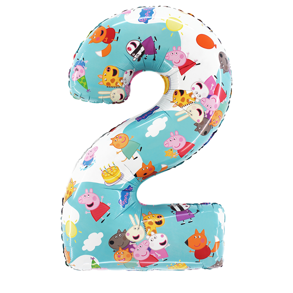 NEW Grabo Peppa Pig 26" Number 2 Foil Balloon