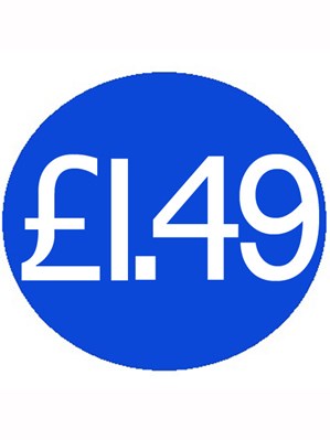 1000 Blue £1.49 Price Stickers - Single Roll