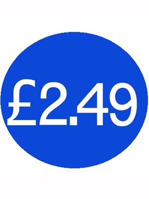 1000 Blue £2.49 Price Stickers - Single Roll