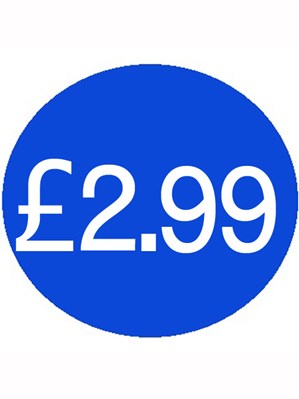 1000 Blue £2.99 Price Stickers - Single Roll