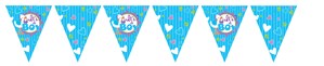 Blue It's A Boy Paper Flag Bunting 12ft
