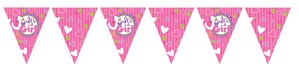 Pink It's A Girl Paper Flag Bunting 12ft
