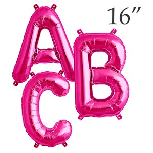 16" Magenta Letter Foil Balloons