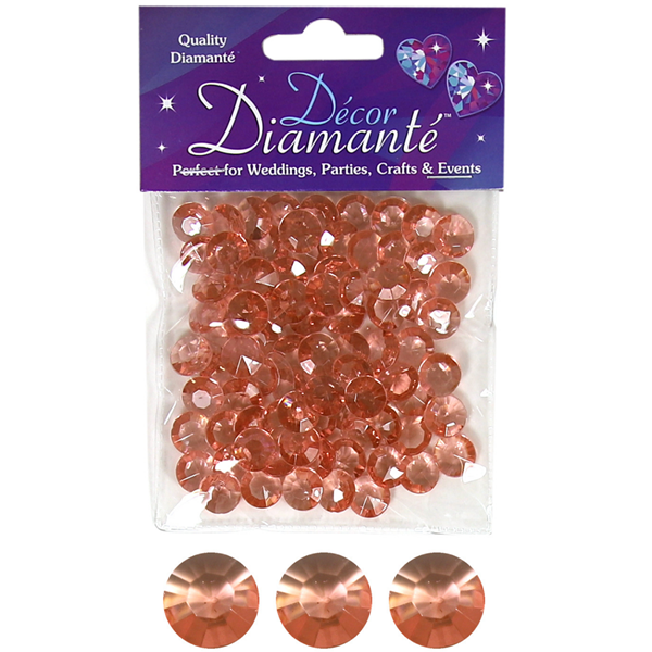 Rose Gold 12mm Decor Diamantes 28g