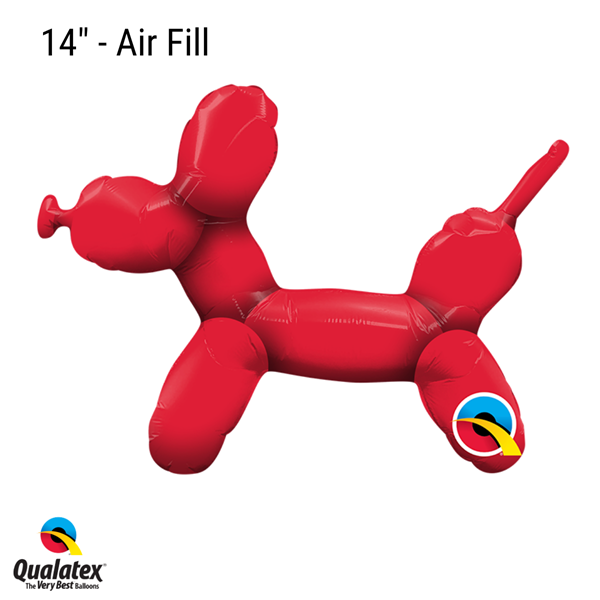 Mini Red Balloon Dog Air Fill 14" Foil Balloon