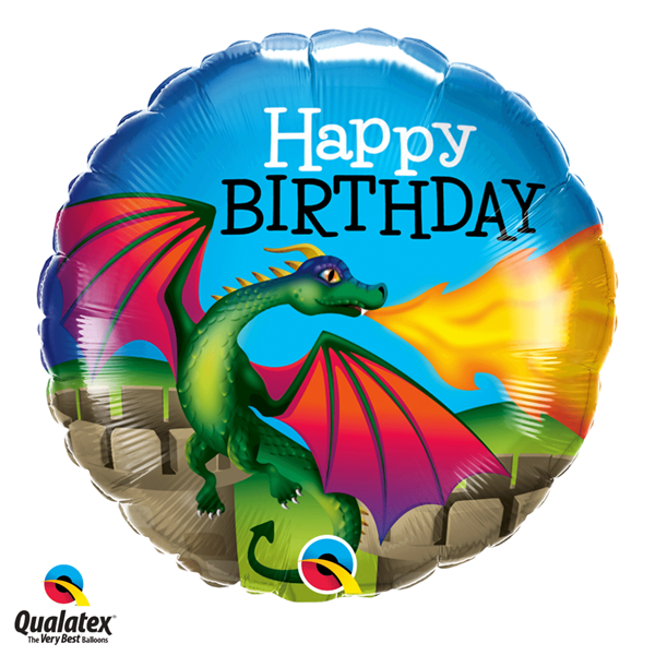 Happy Birthday Dragon 18" Foil Balloon