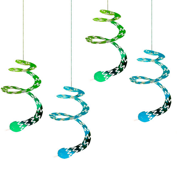Swirly Snake Party Hanging Decorations 4pk