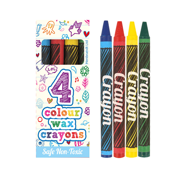 4 Wax Crayons - Party Bag Filler