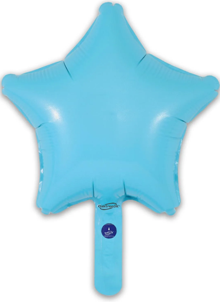 Oaktree Matt Light Blue 9" Star Foil Balloon (Loose & Self-Seal)