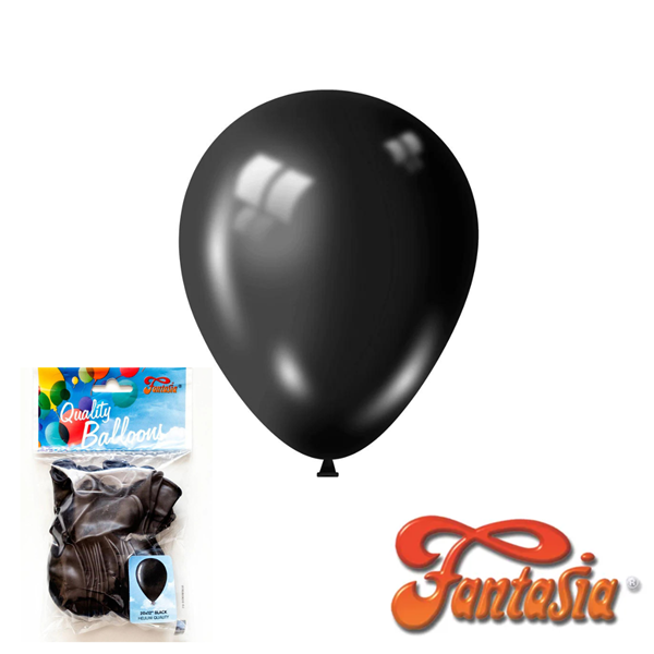 Fantasia Black 12" Latex Balloons 20pk