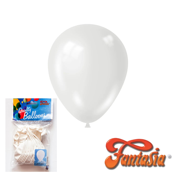 Fantasia White 12" Latex Balloons 20pk