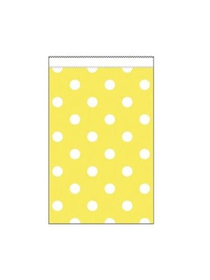 Mini Yellow Polka Dot Paper Treat Bags 20pk