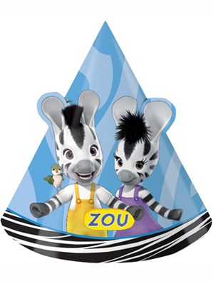 Zou Zebra Party Hats 8pk