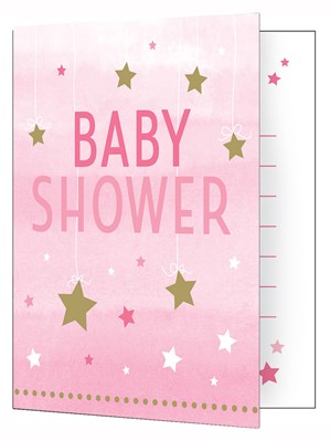 Pink Twinkle Little Star Baby Shower Invitations & Envelopes 8pk