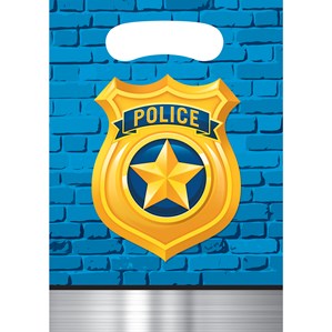 Police Party Plastic Party Bags 8pk