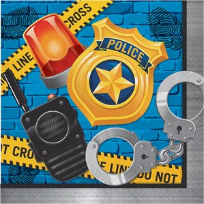Police Party Paper Lunch Napkins 16pk