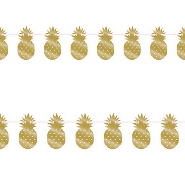 Gold Foil Pineapple Banner With Twine