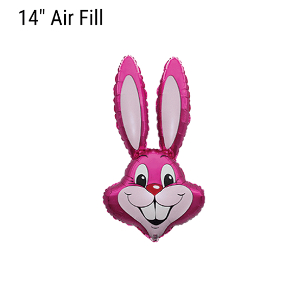 Hot Pink Rabbit 14" Foil Balloon Loose