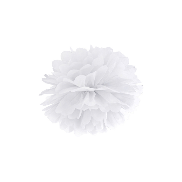 White Tissue Paper Pom Pom 25cm