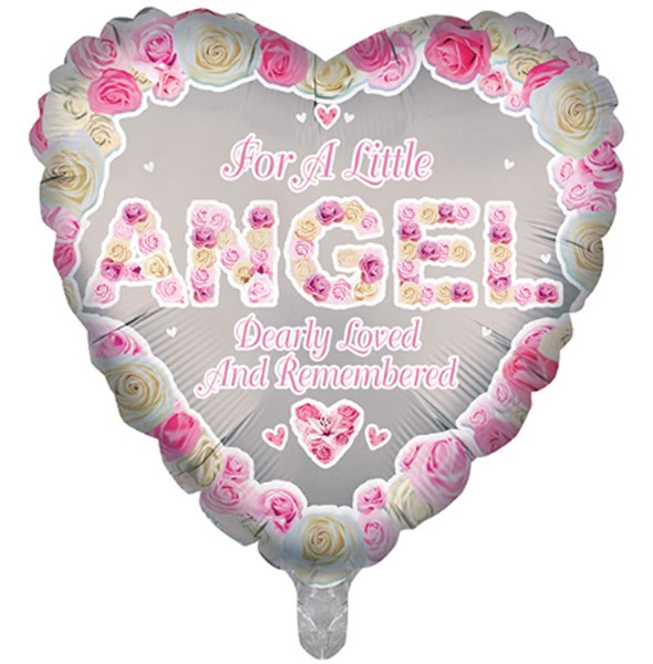 Pink Angel Memorial 18" Heart Foil Balloon