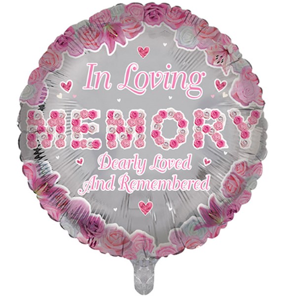 In Loving Memory Pink 18" Round Foil Balloon