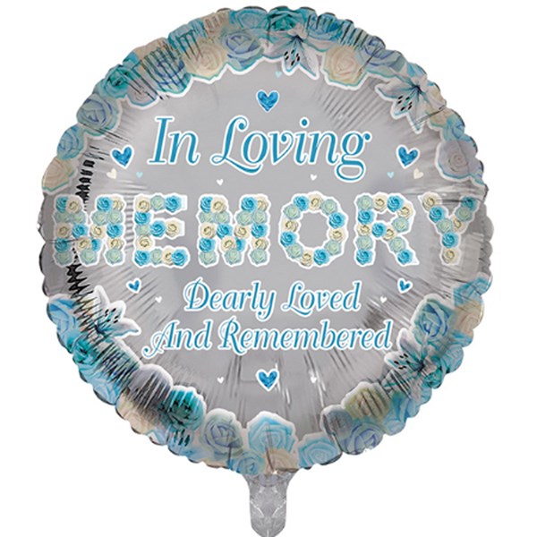 In Loving Memory Blue 18" Round Foil Balloon