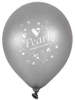 Pearl Anniversary Wishes 12" Latex Balloons 6pk
