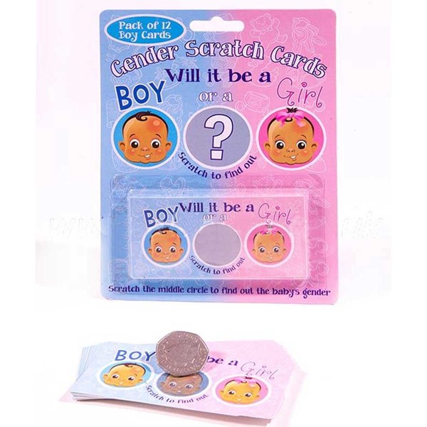 Gender Reveal Scratch Cards 12pk - Boy