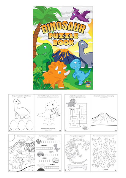 Mini Dinosaur Puzzle Book 48pk