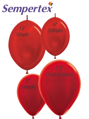 Sempertex Metallic Red Latex Balloons